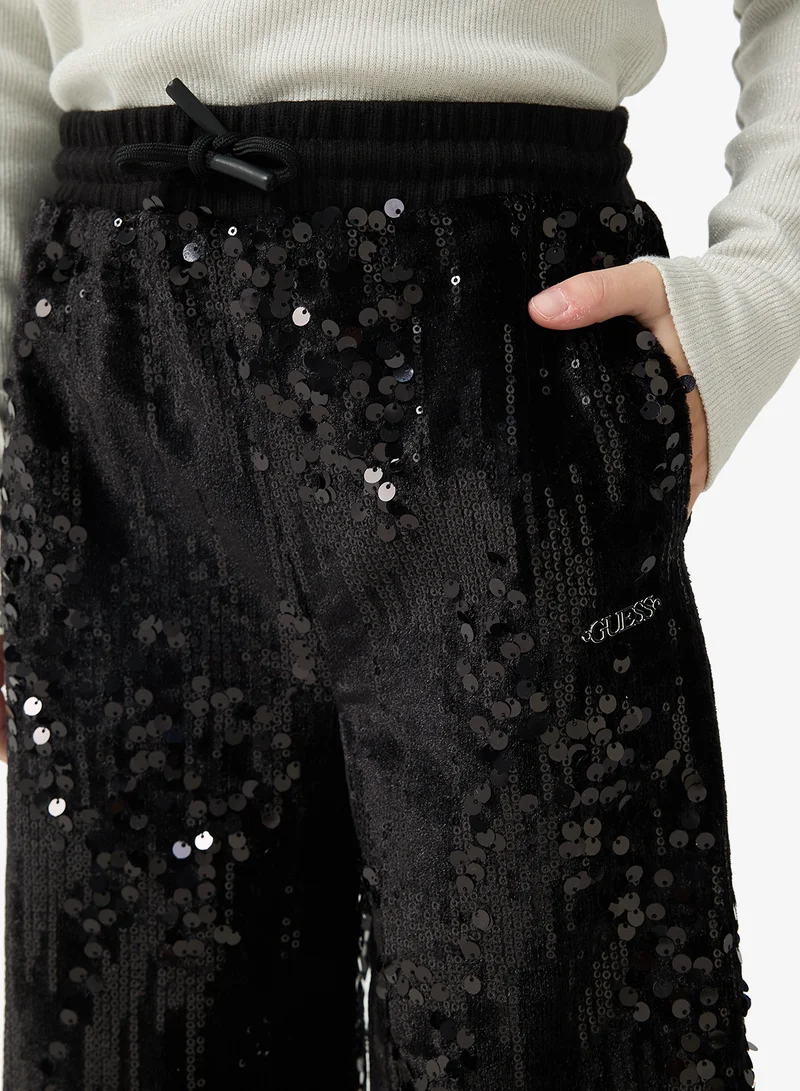 GUESS Kids Sequins Wide Leg Pants